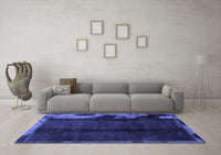 Machine Washable Abstract Blue Modern Rug, wshabs1896blu