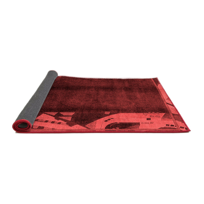 Abstract Red Modern Area Rugs