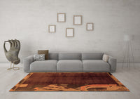 Machine Washable Abstract Orange Modern Rug, wshabs1897org