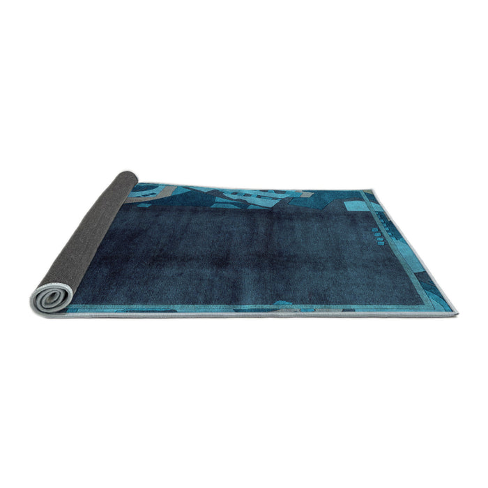 Sideview of Abstract Light Blue Modern Rug, abs1897lblu