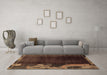 Machine Washable Abstract Brown Modern Rug in a Living Room,, wshabs1897brn