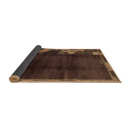 Sideview of Abstract Brown Modern Rug, abs1897brn