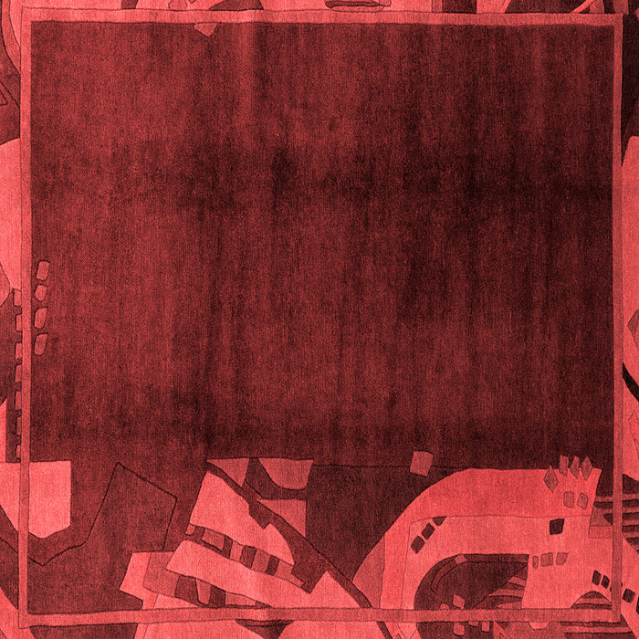 Machine Washable Abstract Red Modern Rug, wshabs1897red