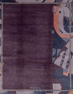 Abstract Purple Lily Purple Modern Rug, abs1897