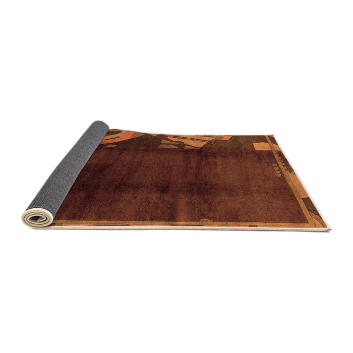 Sideview of Abstract Orange Modern Rug, abs1897org