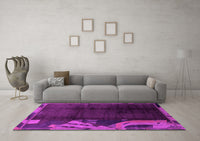 Machine Washable Abstract Pink Modern Rug, wshabs1897pnk