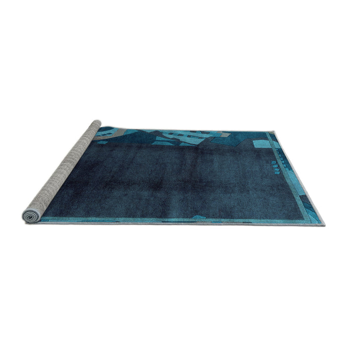 Sideview of Machine Washable Abstract Light Blue Modern Rug, wshabs1897lblu