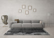 Machine Washable Abstract Gray Modern Rug in a Living Room,, wshabs1897gry