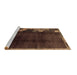 Sideview of Machine Washable Abstract Brown Modern Rug, wshabs1897brn