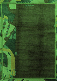 Abstract Green Modern Rug, abs1897grn