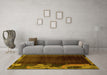 Machine Washable Abstract Yellow Modern Rug in a Living Room, wshabs1897yw