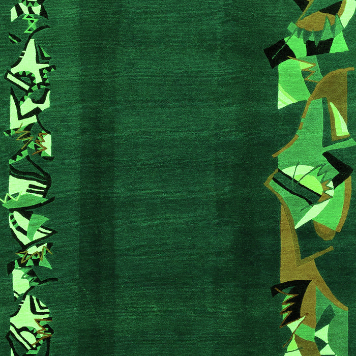 Abstract Green Modern Rug, abs1898grn