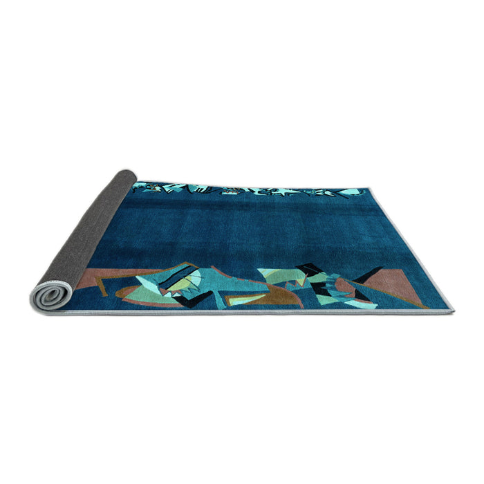 Sideview of Abstract Light Blue Modern Rug, abs1898lblu
