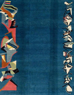 Abstract Greenish Blue Green Modern Rug, abs1898