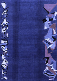 Abstract Blue Modern Rug, abs1898blu