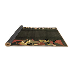 Sideview of Abstract Brown Modern Rug, abs1898brn