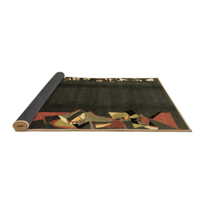Sideview of Abstract Brown Modern Rug, abs1898brn