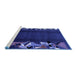 Sideview of Machine Washable Abstract Blue Modern Rug, wshabs1898blu