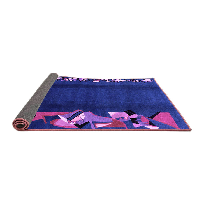 Sideview of Abstract Purple Modern Rug, abs1898pur