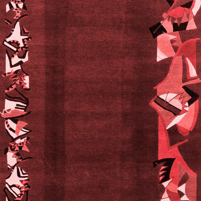 Machine Washable Abstract Red Modern Rug, wshabs1898red