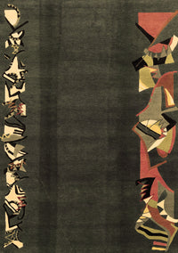 Abstract Brown Modern Rug, abs1898brn