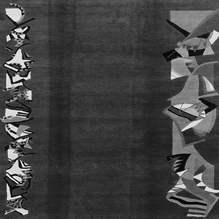 Square Abstract Gray Modern Rug, abs1898gry