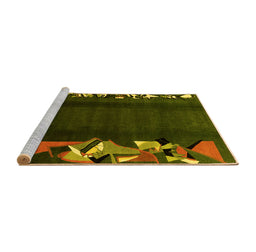 Sideview of Machine Washable Abstract Yellow Modern Rug, wshabs1898yw