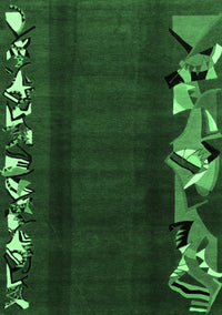 Abstract Emerald Green Modern Rug, abs1898emgrn