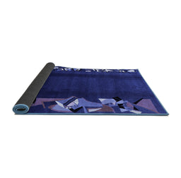 Sideview of Abstract Blue Modern Rug, abs1898blu