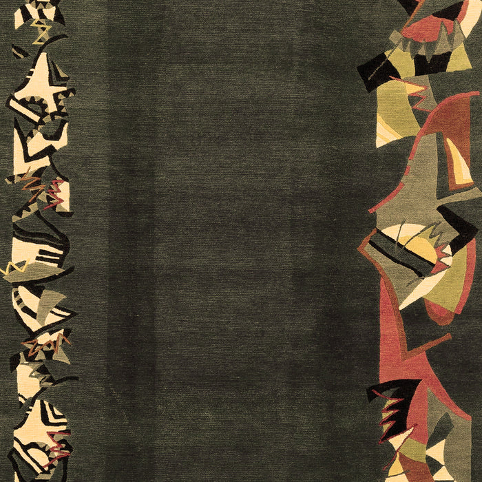 Machine Washable Abstract Brown Modern Rug, wshabs1898brn