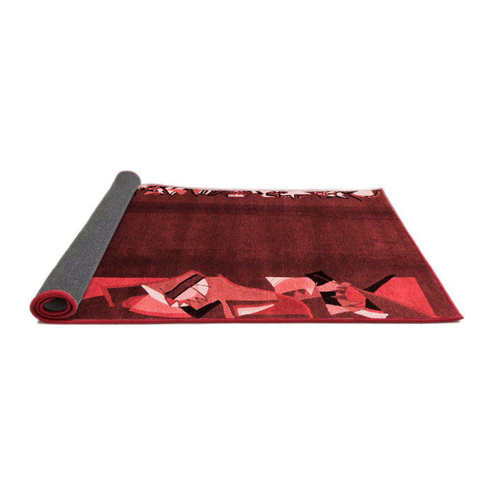 Abstract Red Modern Area Rugs