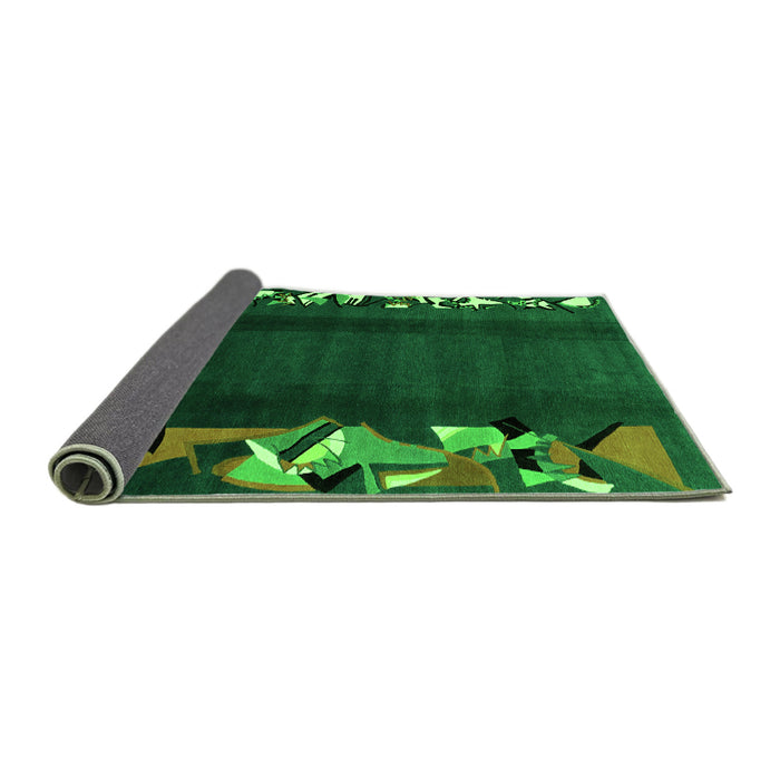 Sideview of Abstract Green Modern Rug, abs1898grn