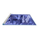 Sideview of Machine Washable Abstract Blue Modern Rug, wshabs1899blu