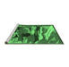 Sideview of Machine Washable Abstract Emerald Green Modern Area Rugs, wshabs1899emgrn