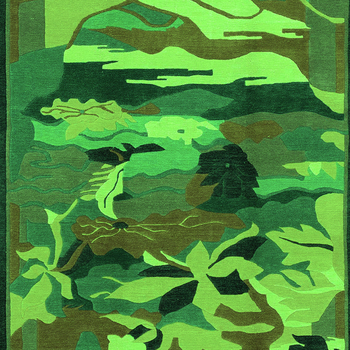 Abstract Green Modern Rug, abs1899grn