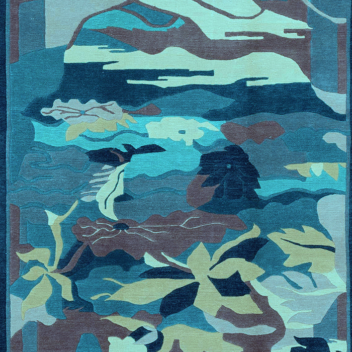 Abstract Light Blue Modern Rug, abs1899lblu