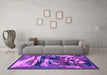 Machine Washable Abstract Purple Modern Area Rugs in a Living Room, wshabs1899pur