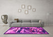 Machine Washable Abstract Pink Modern Rug in a Living Room, wshabs1899pnk