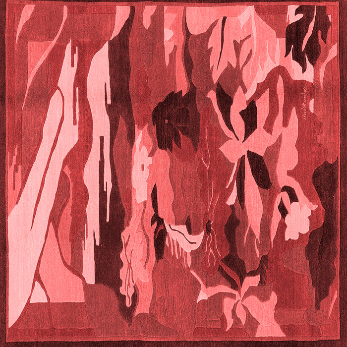 Machine Washable Abstract Red Modern Rug, wshabs1899red