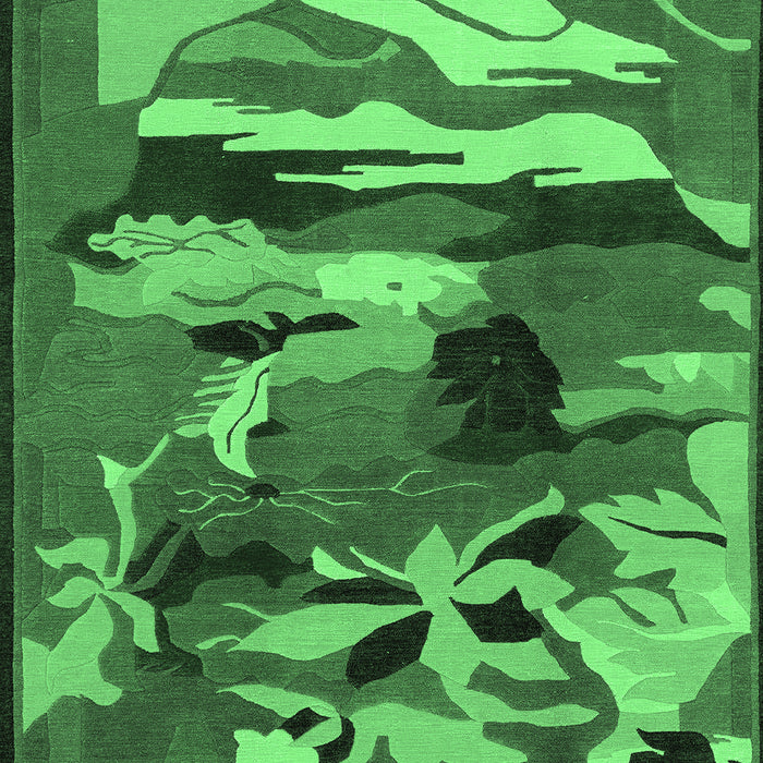Machine Washable Abstract Emerald Green Modern Area Rugs, wshabs1899emgrn