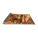 Sideview of Abstract Orange Modern Rug, abs1899org