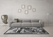 Machine Washable Abstract Gray Modern Rug in a Living Room,, wshabs1899gry