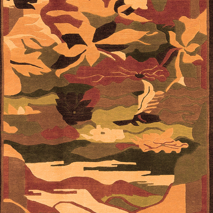 Machine Washable Abstract Orange Modern Area Rugs, wshabs1899org