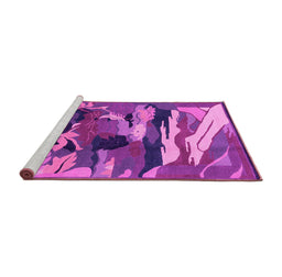 Sideview of Machine Washable Abstract Pink Modern Rug, wshabs1899pnk