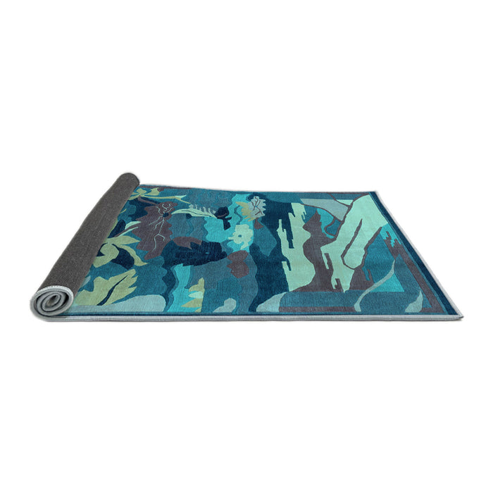 Sideview of Abstract Light Blue Modern Rug, abs1899lblu