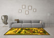 Machine Washable Abstract Yellow Modern Rug in a Living Room, wshabs1899yw