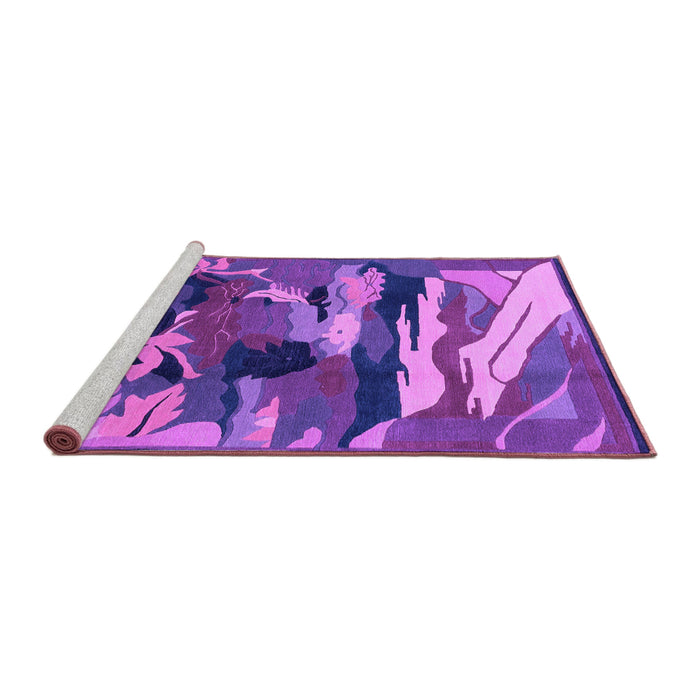 Sideview of Machine Washable Abstract Purple Modern Area Rugs, wshabs1899pur