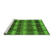 Sideview of Machine Washable Abstract Green Modern Area Rugs, wshabs189grn