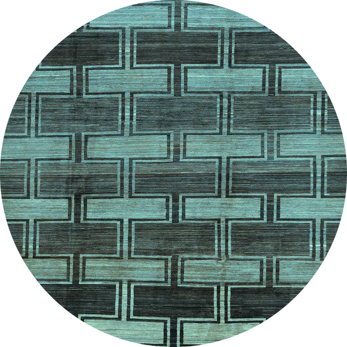 Round Machine Washable Abstract Light Blue Modern Rug, wshabs189lblu