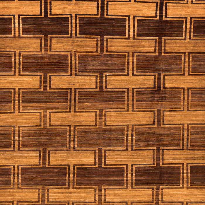 Square Machine Washable Abstract Orange Modern Area Rugs, wshabs189org